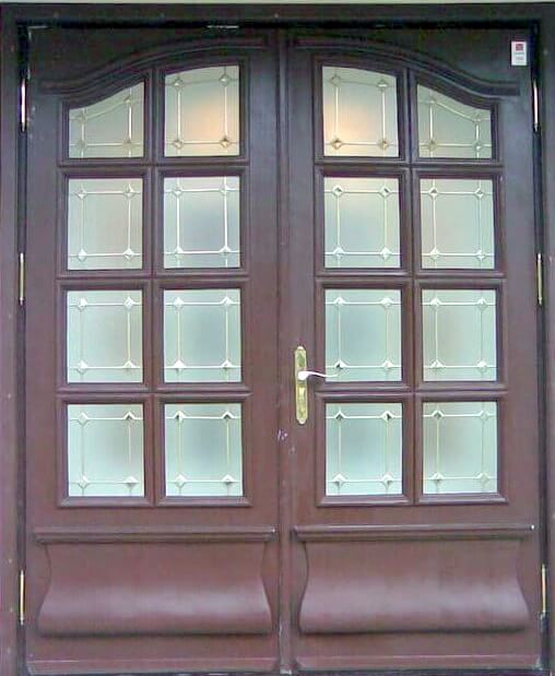 small stained glass double door