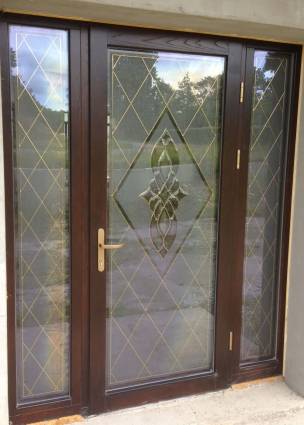 stained glass with side windows