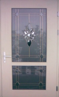 dekoruotas stiklas durims